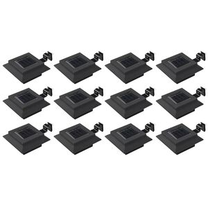 vidaXL Solar Lamp | Set of 12 | Black | Plastic and metal | Compact | Solar