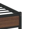 vidaXL Metal Bed Frame without Mattress Brown Oak 150x200 cm King Size