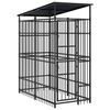 vidaXL Outdoor Dog Kennel with Roof Steel 1.84 m&sup2;