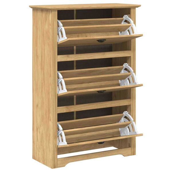 vidaXL Shoe Rack BODO Honey Brown 80 x 35 x 118 cm Engineered Wood