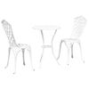 vidaXL Garden Bistro Set 3 pcs White Aluminium