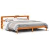 vidaXL Bed Frame with Headboard without Mattress Wax Brown 200x200 cm