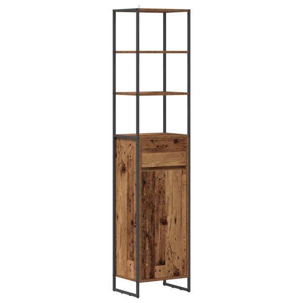 vidaXL Bathroom Cabinet Old Wood 40 x 30 x 180 cm Engineered Wood