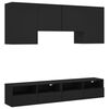 vidaXL 5 Piece TV Wall Units Black Engineered Wood