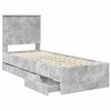 vidaXL Bed Frame with Drawer Concrete Grey 75 x 190 cm Engineer Wood
