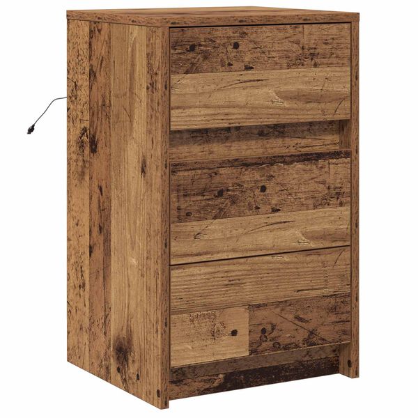 vidaXL Bedside Cabinet Old Wood 38 x 34 x 61 cm Engineered wood