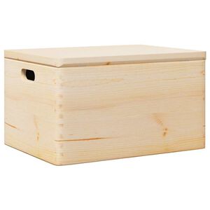 vidaXL Wooden Box with Lid and Handles 40x30x23 cm Solid Wood Pine