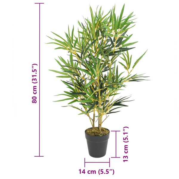 vidaXL Artificial Bamboo Tree 368 Leaves 80 cm Green