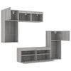 vidaXL 5 Piece TV Wall Units with LED Grey Sonoma Engineered Wood