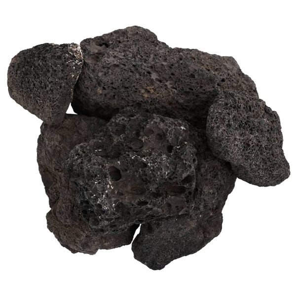 vidaXL Volcanic Rocks 25 kg Black 10-30 cm