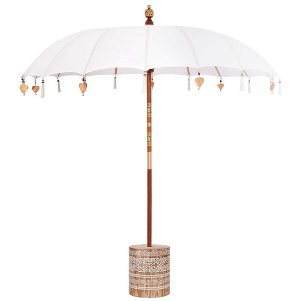 vidaXL Balinese Parasol with Base 260 210-220 cm