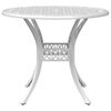 vidaXL Garden Table White Ø90x75 cm Cast Aluminium
