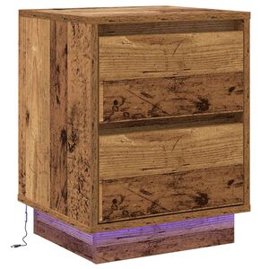 vidaXL Bedside Cabinet Old Wood 39 x 34.5 x 50 cm Engineered wood
