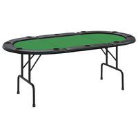 vidaXL 10-Player Folding Poker Table Green 206x106x75 cm