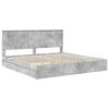 vidaXL Storage Bed Concrete Grey 200 x 200 cm Engineered Wood