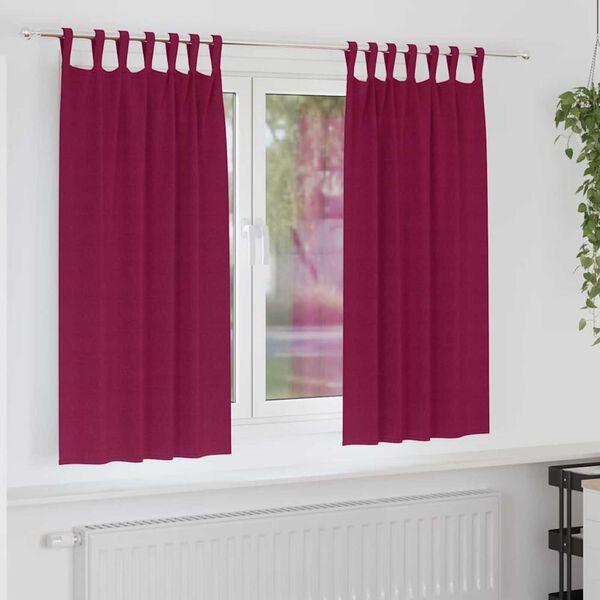 vidaXL Blackout Curtains with Rings 2 pcs Wine Red 175 x 140 cm
