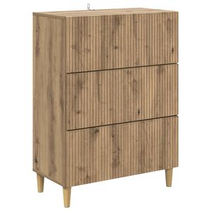 vidaXL Drawer Cabinet 66 x 34.5 x 90 cm Engineered Wood Artisan Oak