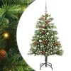 vidaXL Artificial Christmas Tree 150 LEDs Warm White PVC and Metal