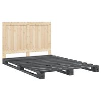 vidaXL Bed Frame with Headboard Grey 140x200 cm Solid Wood Pine
