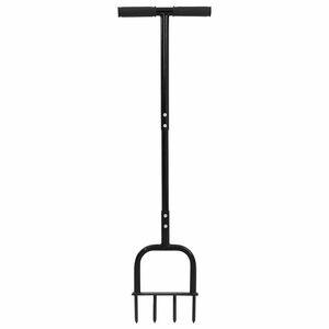 vidaXL Lawn Aerator Tool Black 95 x 27 cm Plastic