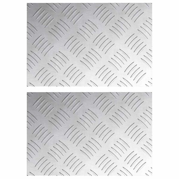 vidaXL Stair Tread Rectangular 2 pcs Silver 30 x 20 cm Aluminium