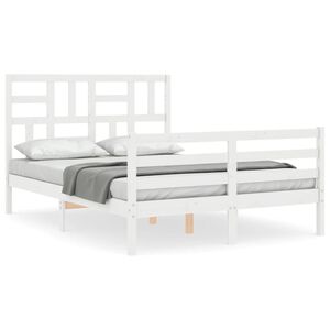 vidaXL Bed Frame without Mattress White 140x200 cm Solid Wood