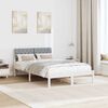 vidaXL Bed frame White and light grey 120 x 190 cm Solid pine wood