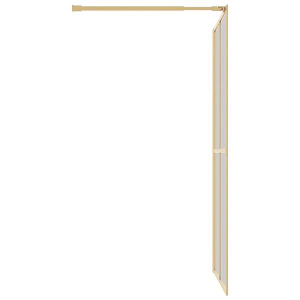 vidaXL Walk-in Shower Wall with Clear ESG Glass Gold 118x195 cm