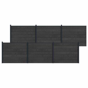 vidaXL Fence Panel 6 pcs WPC and Aluminium Black