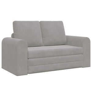 vidaXL Folding Sofa Bed Light Grey 148 x 71 x 83 cm Velvet