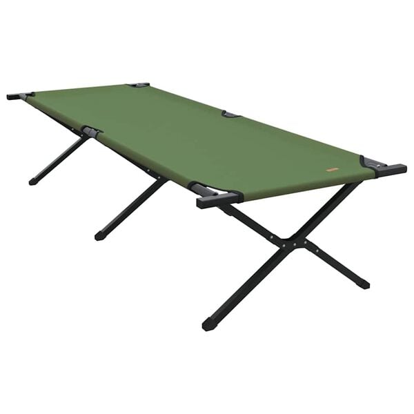 vidaXL Folding Camping Bed Manual Green 210 x 80 x 46 cm Oxford fabric