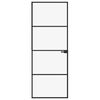 vidaXL Interior Door Black 76x201.5 cm Tempered Glass&Aluminium