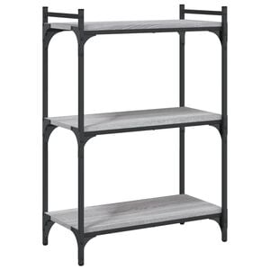 vidaXL Bookcase 3-Tier Grey Sonoma 60x30x86 cm Engineered Wood