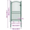 vidaXL Fence Gate with Spikes Steel 100x200 cm Green