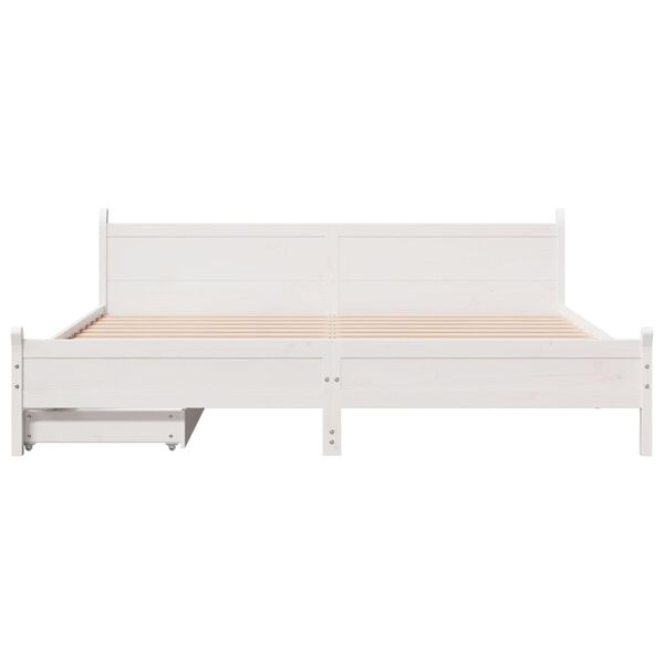 vidaXL Bed Frame without Mattress White 200x200 cm Solid Wood Pine
