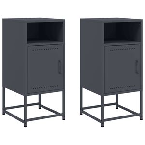 vidaXL Bedside Cabinets 2 pcs Anthracite 36x39x78 cm Steel