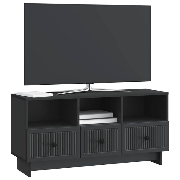 vidaXL TV Cabinet with Drawer Black 102 x 34.5 x 50 cm Engineered Wood