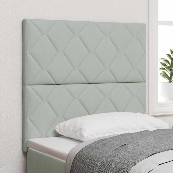 vidaXL Headboard Height Adjustable Light grey 100 cm Velvet