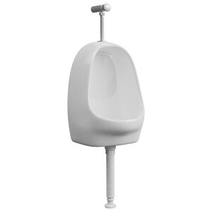 vidaXL Wall Hung Urinal with Flush Valve Ceramic White
