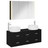 vidaXL Bathroom Furniture Set 4 pcs Black Oak