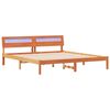 vidaXL Bed Frame with Headboard Wax Brown 180 x 200 cm Solid Pine Wood