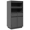 vidaXL Highboard Grey 60x40x116.5 cm Solid Wood Pine