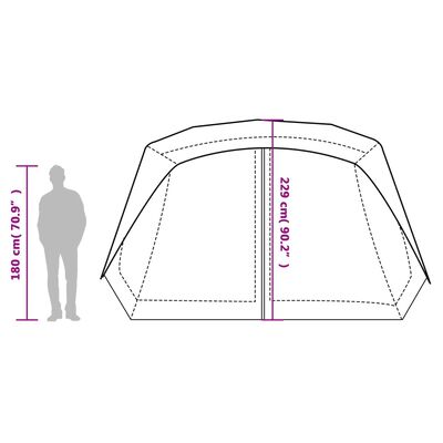 vidaXL Camping Tent 10-Person Grey and Orange Waterproof