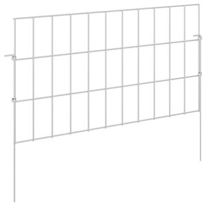 vidaXL Garden Fence with Stakes 24 pcs 55 x 30 cm Galvanised Steel