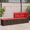 vidaXL 2 Piece Garden Sofa Set with Cushions Brown Poly Rattan Acacia