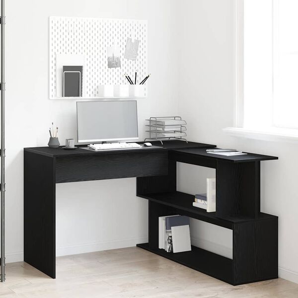 vidaXL Desk Black Oak 200 x 50 x 76 cm Engineered Wood