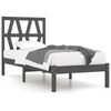 vidaXL Bed Frame without Mattress Grey Solid Wood Small Single