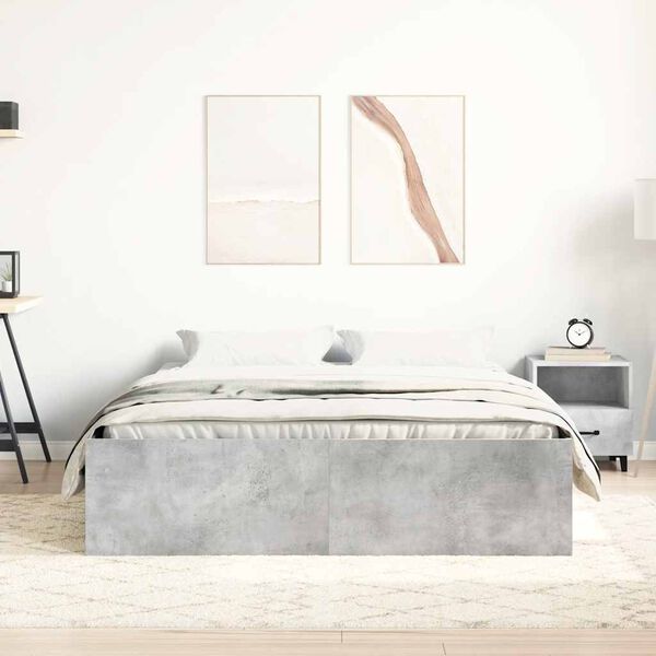 vidaXL Bed Frame without Mattress Concrete Grey 160x200 cm