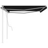 vidaXL Manual Retractable Awning with Posts 4.5x3 m Anthracite
