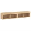 vidaXL TV Cabinets with LED Lights 2 pcs Sonoma Oak 80x30x30 cm